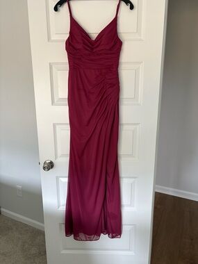 Azazie Sleeveless Burgundy Evening Gown Size 0